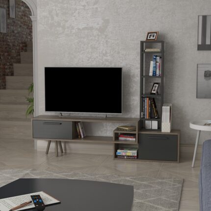 Lagomood Manzara Tv Ünitesi Tv Sehpası Ceviz - Antrasit - Görsel 2
