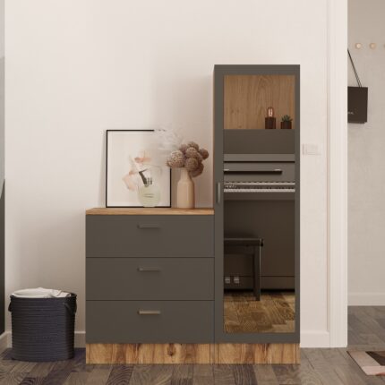 Robin Home Lyana Aynalı Şifonyer Gardırop - Görsel 2