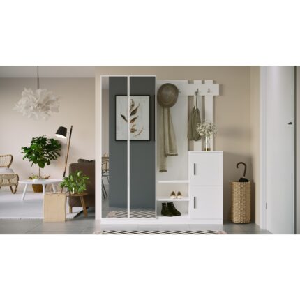 Robin Home Benjamin  Vestiyer Portmanto Ayakkabılık Beyaz - Görsel 3
