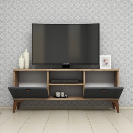 Ferniso Mobilya 120 cm Tv Ünitesi 
Çam-Antrasit - Görsel 3