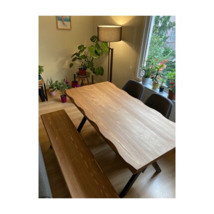 Deryawood Masif Doğal Ahşap Mutfak Masası 160x85x76 cm