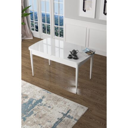 Canisa Concept Canisa  Zen Serisi 1.sınıf Mdf Açılabilir Beyaz Mutfak Masası, Yemek Masası - Görsel 2
