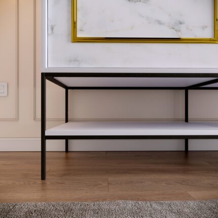 Pasific Home Martin 2 Kapaklı Sürgülü Gardırop Elbise Dolabı,150 cm, Beyaz & Beyaz Mermer - Görsel 2