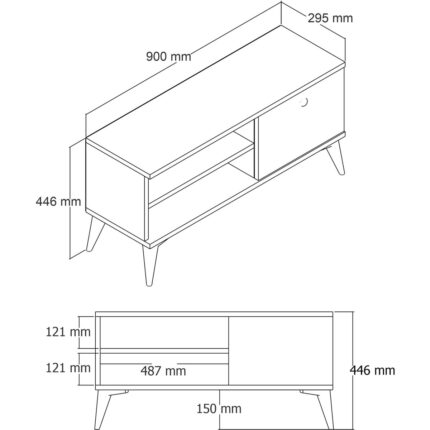 Mezza Retro Tv Ünitesi 90 Cm Amalfi 1550 - Görsel 4