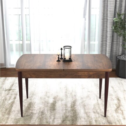 Canisa Concept Via Serisi 80 x 132 cm  Açılabilir Barok Ahşap Desen Mutfak Masa Takımı + 8 Adet Sandalye - Görsel 2