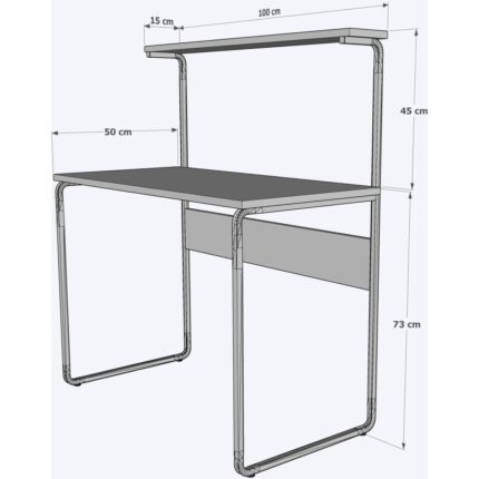 Dehalimited G Masa 100X50 Metal Iskeletli Parlak Bambu Yüzey Kahve-Çay Mutfak Masası - Görsel 3