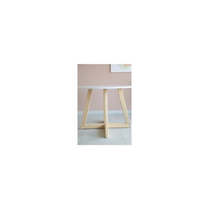 woodywood  Yuvarlak Yemek Masası, Modern Mat Beyaz Mdf Yemek Masası, Toplantı Masası - Görsel 3