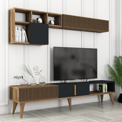 Variant Mobilya Variant Milan Tv Ünitesi ve Orta Sehpa Takımı - Ceviz / Antrasit - Görsel 2