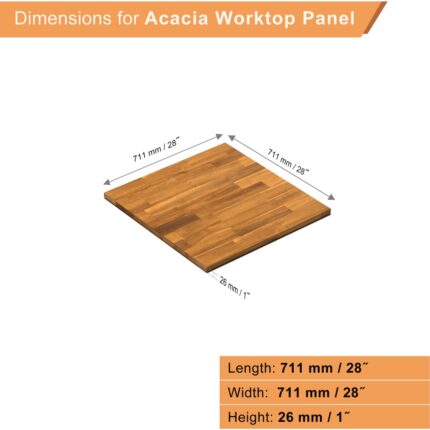 INTERBUILD REAL WOOD Acacia Fj Düz KENAR,711X711X26MM, 3'lü Paket, Altın Tik - Görsel 5