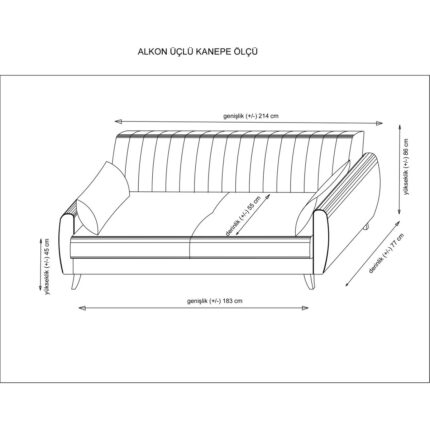 Minar Alkon Üçlü Koltuk-Bej 92 - Görsel 5