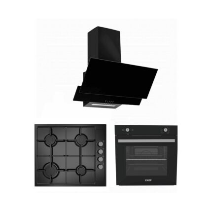 Exep  Basic Eğik Siyah  3 Lü Ankastre Set (ED401-EO330-EF200)