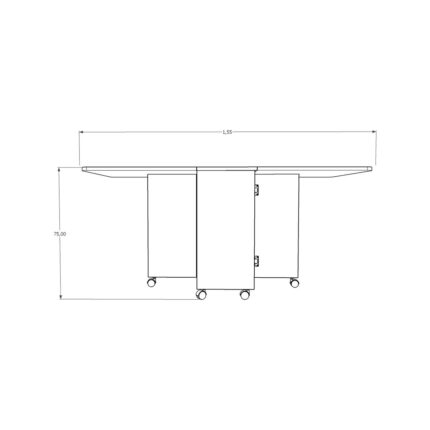 Asra Trend MDF Katlanır Mutfak Yemek Çalışma Masası, Beyaz, 155×75×70 cm, KM-12 - Görsel 4