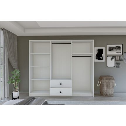 Metalia Gm 069 Delüx 6 Kapı 2 Çekmeceli Düğme Kulplu Gardırop - Görsel 4