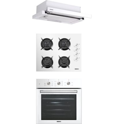 Kumtel Beyaz Aspiratörlü Turbo Ankastre Set (B66 - SF2 (MT) + DS6-905W + KO-40TAHDF)