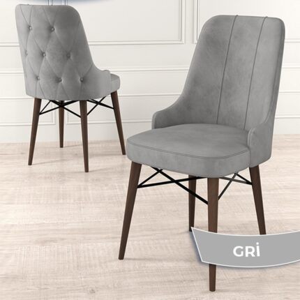 Canisa Concept Iza Serisi, 80 x 132 cm  Mdf Beyaz Masa Ceviz Ayak Mutfak Masa Takımı, 4 Sandalye 1 Bench - Görsel 4