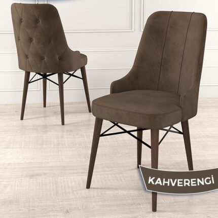 Canisa Concept Iza Serisi, 80 x 132 cm Mdf Masa, Barok Ahşap Desen Mutfak Masa Takımı, 4 Sandalye 1 Bench - Görsel 4