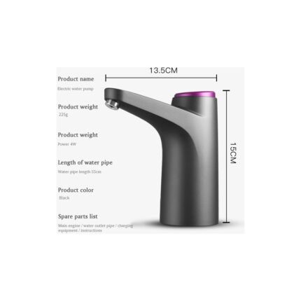 Hainan Shenda USB Şarj Su Şişesi Pompası - Siyah (Yurt Dışından) - Görsel 2