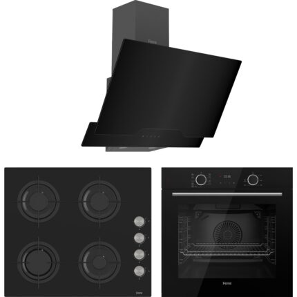 Ferre Fryart Cs Serisi Siyah Ankastre Cam Set (D063 + CS205 + XE63CS)