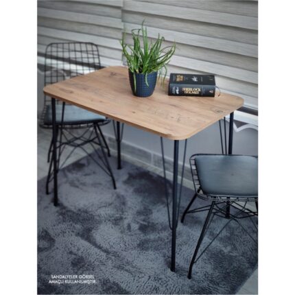 Bambeds Mobilya Metal Ayaklı 60X90 cm Eclipse 2022 Mutfak Masası Balkon Masası Çalışma Masası
