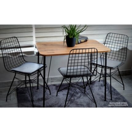 Bambeds Mobilya Metal Ayaklı 60X90 cm Eclipse 2022 Mutfak Masası Balkon Masası Çalışma Masası - Görsel 3