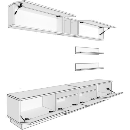 Decoraktiv Trendstyle 5220 Mdf Tv Ünitesi Tv Sehpası Beyaz Antrasit - Görsel 2