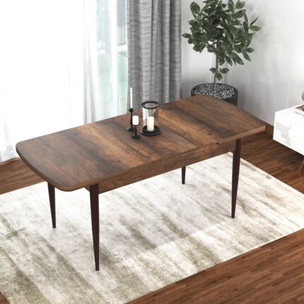 Canisa Concept Kor Serisi  Barok Ahşap Desen  70X114 Açılabilir Mutfak Masa Takımı, 4 Adet Sandalye - Görsel 3