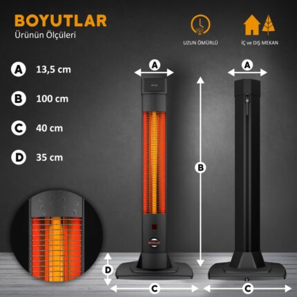 Mirkraft Solaris 2000 W Karbon Elektrikli Isıtıcı –gösterge - Uzaktan Kumandalı - Görsel 4
