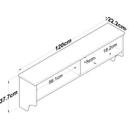 Rani P2 Modern Portmanto Duvar Askısı Beyaz - Sepet Ceviz Vestiyer 120 Cm - Görsel 2