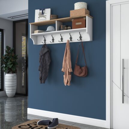 Rani P2 Modern Portmanto Duvar Askısı Beyaz - Sepet Ceviz Vestiyer 120 Cm - Görsel 4