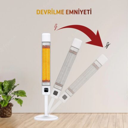 Luxeva Smart-Fr Akıllı Karbon Infrared Ayaklı Isıtıcı IP55 Su Geçirmezlik 2500W - Görsel 2