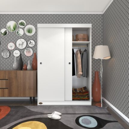 Kenz Life Kenzlife gardırop sürgülü kapaklı kapılı karanfil120 byz gardolap dolap