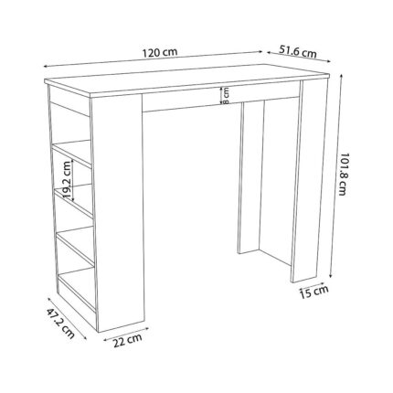 Bimossa L1030 Falez Bar Masası Antrasit-Sepet - Görsel 5