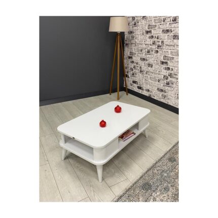 Hey Modüler Mobilya Kumsal Oval Kenar 100* 60 Orta Sehpa Beyaz