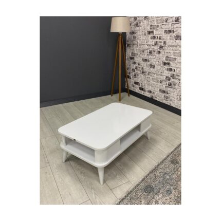 Hey Modüler Mobilya Kumsal Oval Kenar 100* 60 Orta Sehpa Beyaz - Görsel 2