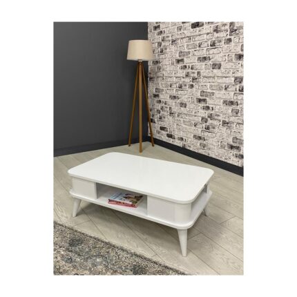 Hey Modüler Mobilya Kumsal Oval Kenar 100* 60 Orta Sehpa Beyaz - Görsel 3