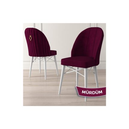 Canisa Concept Roz Serisi 80X132 Mdf Açılabilir Beyaz Mutfak Masası Takımı 6 Sandalye Gold Halkalı - Görsel 3