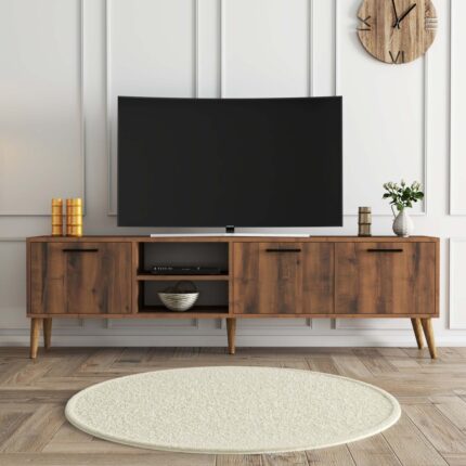 Mezza Exxen 180 cm (Ahşap Ayaklı) Tv Ünitesi Hat Rengi 1583 - Görsel 3