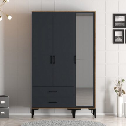 Variant Mobilya Kumsal 3 Kapılı (Rt) Gardrop - Lidya / Antrasit - Görsel 2