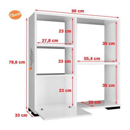 Modilayn Mutfak Dolabı Mikro Dalga Dolabı Bolmeli Rarflı Dolap Ofis Dolabı Çok Amaçlı Dolap - Görsel 2