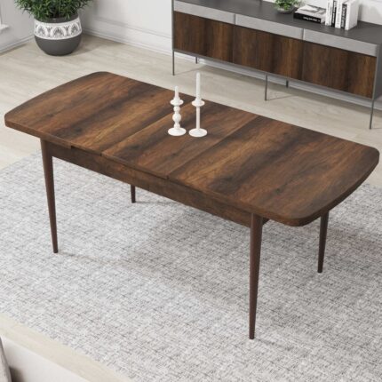 Canisa Concept Nef Serisi 70X114 Açılabilir Mdf Barok Ahşap Desen Mutfak Masa Takımı 4 Sandalye - Görsel 3