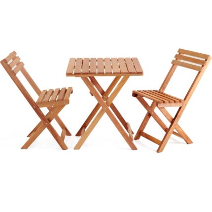 Just Home Katlanır Kayın Ahşap Bistro Set - Meşe - Görsel 2