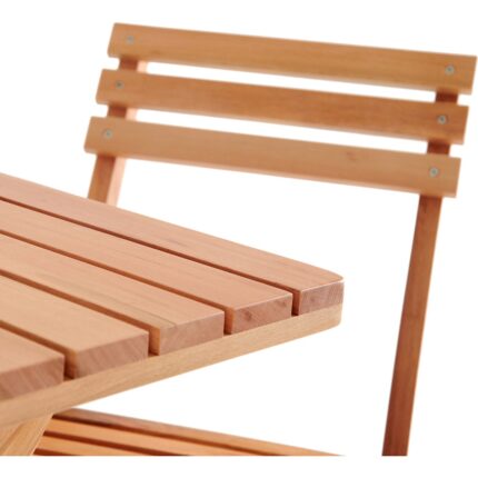 Just Home Katlanır Kayın Ahşap Bistro Set - Meşe - Görsel 4