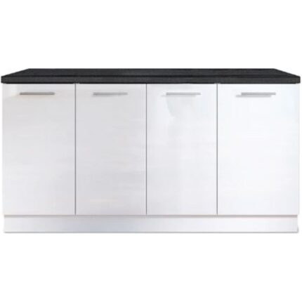 T Designo Cellin Mutfak  Alt Modül 160 cm Beyaz - Antrasit Tezgah Dahil
