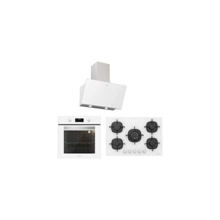 Silverline BO6502W02 - CS5365W01 - 3457 Soho 60 Beyaz Cam Ankastre Set