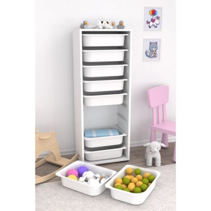 Pratico Mobilya Pratico 9 Sepetli Dolap Çok Amaçlı Dolap 125 cm - Görsel 3
