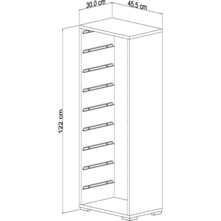 Pratico Mobilya Pratico 9 Sepetli Dolap Çok Amaçlı Dolap 125 cm - Görsel 4
