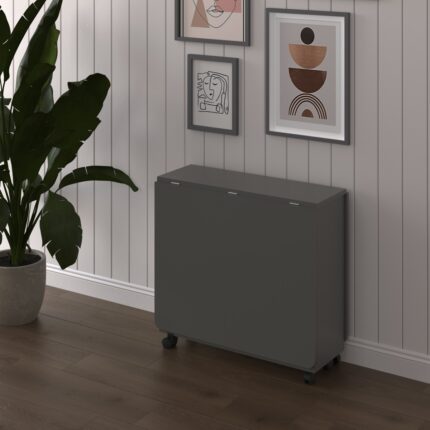 Asra Trend MDF Katlanır Mutfak Yemek Çalışma Masası, Koyu Gri, 155×75×70 cm, KM-29 - Görsel 3