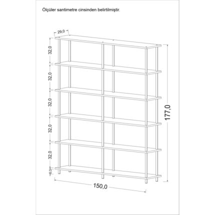 Mobitopya Çevir Kur 150 cm Atlantik Çam Kitaplık - Görsel 4