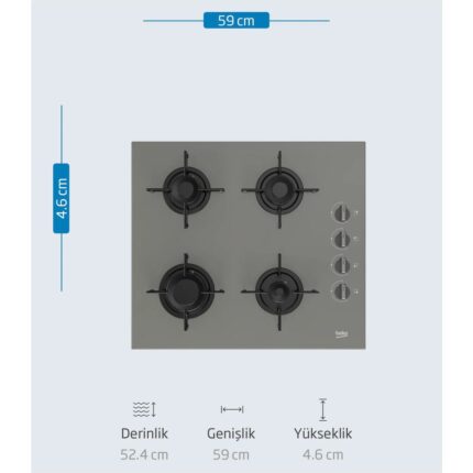 Beko Yeni Gri Cam Avantaj Set - 3’lü Ankastre Set (Fırın + Ocak + Davlumbaz) - Görsel 5