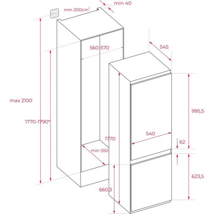Teka Rbf 43330 Fı Eu Ankastre Buzdolabı - Görsel 2